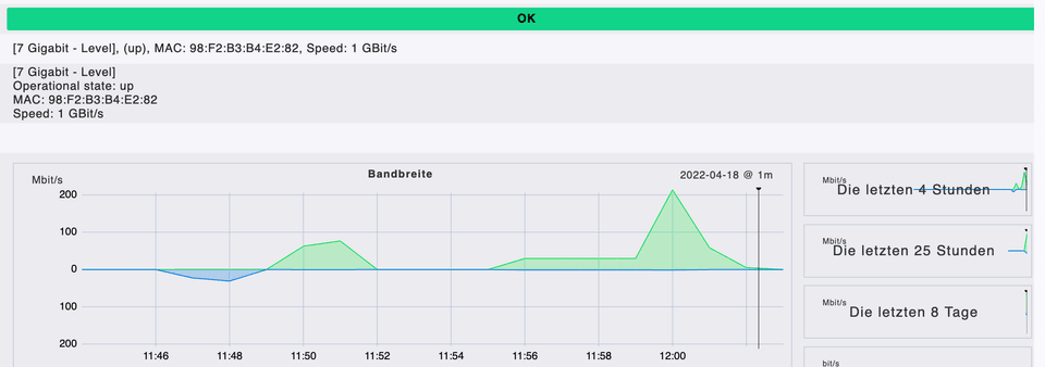 Monitoring der Auslastung eines einzelnen Interfaces